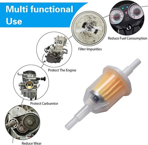10 PCS Car Fuel Filters, ABS Motorcycle Gasoline Filter Cup, Universal Durable Automotive Fuel Line Filter Accessories for Motorcycle ATV Quad Go Karts Scooter OEM #3283093 (Orange #L) in Saudi Arabia