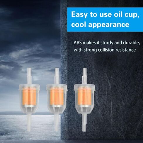 10 PCS Car Fuel Filters, ABS Motorcycle Gasoline Filter Cup, Universal Durable Automotive Fuel Line Filter Accessories for Motorcycle ATV Quad Go Karts Scooter OEM #3283093 (Orange #L) in Saudi Arabia