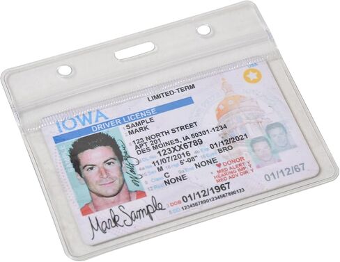 Lanyard Neck Strap with a Flexible Ziplock ID Cardholder, Includes Horizontal ID Card Name Badge Holder - All Plastic in Saudi Arabia