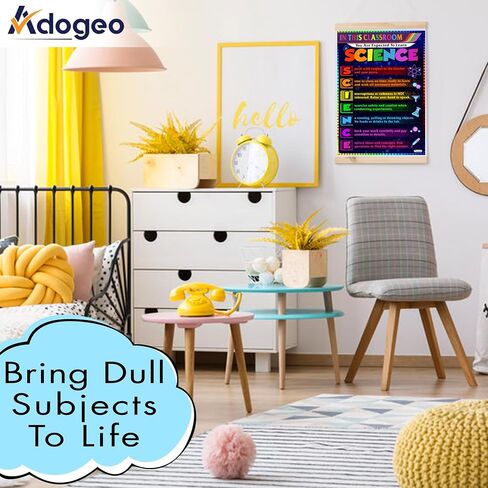 ADOGEO Science Classroom Rules Poster - in This Classroom Posters - Science Class Decor - Science Lab Printable Art, Science Teacher Supplies, School Counseling Wall Art 12''x18'' in Saudi Arabia