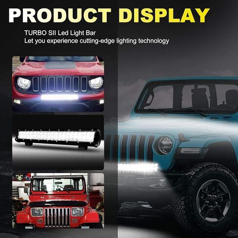 TURBO SII 20 in LED Light Bar W/2pcs Spot Pods Cubes Switch Harness for Tractor Boat Utv Golf Cart Ford Polaris RZR Ranger Honda ATV Gmc Yukon Pickup Tacoma Am Commander 4Wheeler Yamaha Suburban in Kuwait
