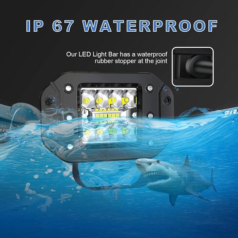 LED Light Pods, ELELION 4 Inch 42W Flush Mount Led Pods for Truck, Spot Flood Combo Side Shooter Led Pods Light for Off-Road Boat Tractor SUV, IP67 Waterproof , 2PCS in Saudi Arabia