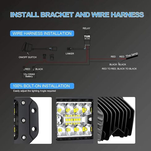 LED Light Pods, ELELION 4 Inch 42W Flush Mount Led Pods for Truck, Spot Flood Combo Side Shooter Led Pods Light for Off-Road Boat Tractor SUV, IP67 Waterproof , 2PCS in Saudi Arabia