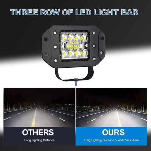 LED Light Pods, ELELION 4 Inch 42W Flush Mount Led Pods for Truck, Spot Flood Combo Side Shooter Led Pods Light for Off-Road Boat Tractor SUV, IP67 Waterproof , 2PCS in Saudi Arabia
