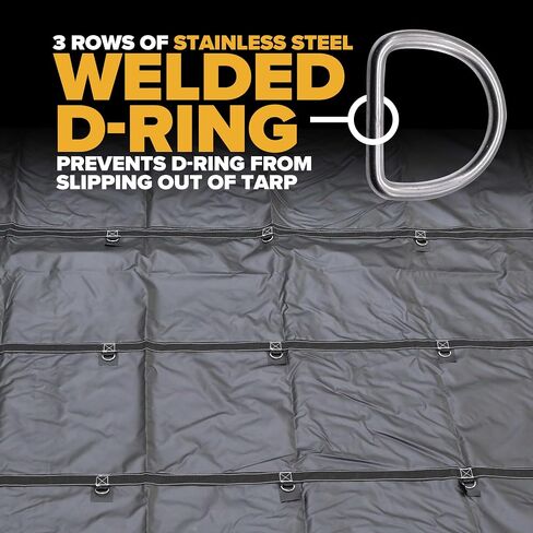 US Cargo Control Lightweight Lumber Tarp - 20 Feet x 28 Feet with 6 Foot Drop and Flap - Durable Protection for Your Flatbed Trailer Cargo - 14 Ounce Black Tarp for Flatbed in Saudi Arabia