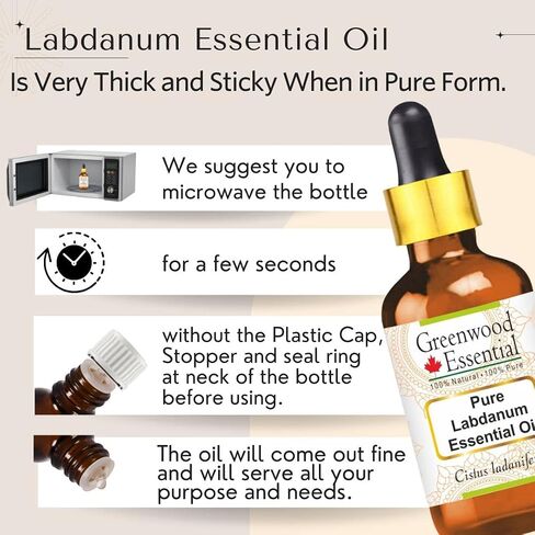 Pure Labdanum Essential Oil (Cistus ladaniferus) Steam Distilled 15ml (0.50 oz) in Saudi Arabia