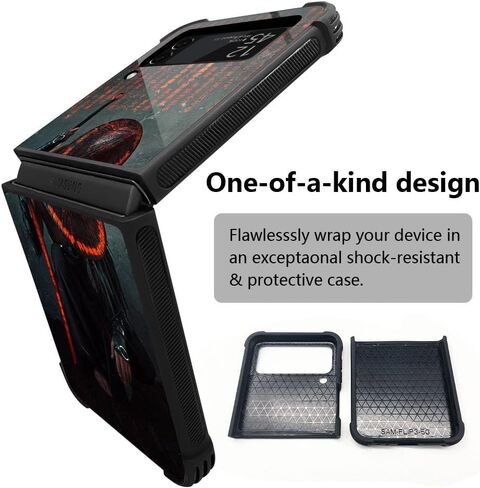 Case Compatible with Galaxy Z flip 3 5G Case,Samurai Galaxy Z flip 3 5G Cases Pattern for Boys Man,Anti-Scratch Shockproof Cover for Z flip 3 5G Case in Saudi Arabia