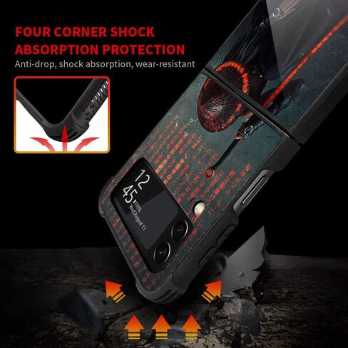 Case Compatible with Galaxy Z flip 3 5G Case,Samurai Galaxy Z flip 3 5G Cases Pattern for Boys Man,Anti-Scratch Shockproof Cover for Z flip 3 5G Case in Saudi Arabia