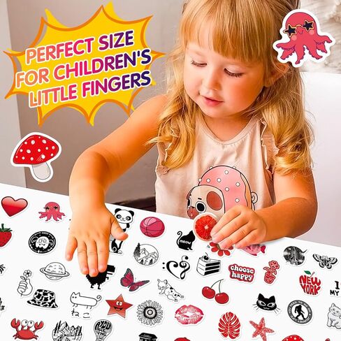 100 قطعة من الملصقات الجمالية باللونين الأحمر والأسود، حزمة ملصقات VSCO من الفينيل المقاوم للماء لليوميات، زجاجة مياه، كمبيوتر محمول، قارورة مائية، لوح التزلج، كمبيوتر للمراهقات والفتيات البالغات in Kuwait