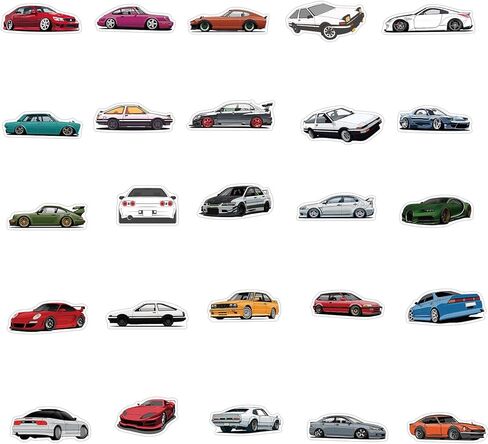 100 قطعة من ملصقات سيارات السباق JDM - ملصقات فينيل vsco للسيارات المقاومة للماء للأطفال، والكمبيوتر المحمول، والقارورة المائية، وزجاجات المياه، وخوذات الأطفال، وحزم ملصقات ملصقات سيارات الكمبيوتر in Kuwait