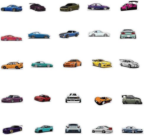 100 قطعة من ملصقات سيارات السباق JDM - ملصقات فينيل vsco للسيارات المقاومة للماء للأطفال، والكمبيوتر المحمول، والقارورة المائية، وزجاجات المياه، وخوذات الأطفال، وحزم ملصقات ملصقات سيارات الكمبيوتر in Kuwait