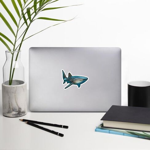 Whale Shark Sticker | Vinyl Stickers & Waterproof Decals | Assorted Aesthetic Stickers for Laptops, Water Bottles, Phones & More | Cool Stickers for Adults, Teens | 1 Pack (4 x4x0.1") in Saudi Arabia