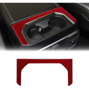 متوافق مع ملصق لوحة صندوق مسند الذراع الخلفي من ألياف الكربون إطار صندوق مسند الذراع الخلفي غطاء الكسوة الملحقات الداخلية لسيارة Ford F150 2015 2016 2017 2018 2019 2020 أحمر in Kuwait