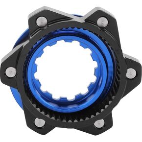 Keenso Center Lock Adapter, Ultralight Aluminum Disc Brake Rotor Adapter for Center-Lock hubs to fit 6 Bolts Rotors(Black Blue)