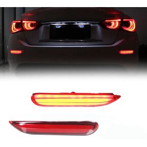 GTINTHEBOX 3D بصري LED ممتص الصدمات الخلفي عاكس أضواء الفرامل الخلفية مع مصابيح إشارة الانعطاف المتسلسلة، مجموعة إضاءة الفرامل القوية لسيارة Infiniti Q50 QX56 QX60 QX80 Nissan Pathfinder Rogue، إلخ