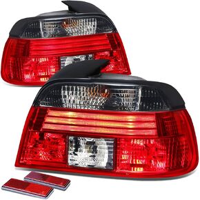 DNA MOTORING TL-E3996-RD-SM Tail Light Assembly Driver & Passenger Side [Compatible with 97-00 BMW 528i / 97-00 540i / 99-00 M5]