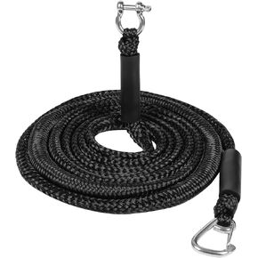 Boat Anchor Bungee Dock Line Bungee Cord for Boat Including Docking, Anchoring, and Mooring with a Aturdy D-Ring and a Clip (Blue) 7FT