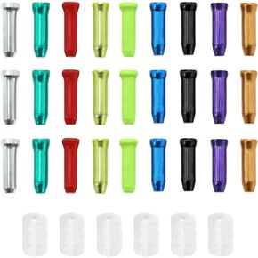 The Lord of the Tools 100Pcs Bike Cable End Caps Replacement Cable Crimp Terminals Aluminium Alloy Bike Cable End Crimps with O Rings Accessories for Mountain Bikes Road Bikes Folding Bikes