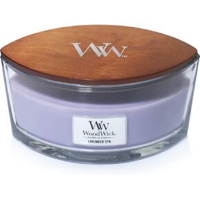Woodwick Ellipse Scented Candle, Lavender Spa, 16oz | Up to 50 Hours Burn Time