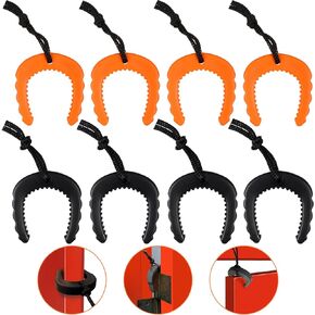 8 Pcs First Responder Door Stops Tactical Door Jam Police Door Stopper with Nylon Cord Attachments for Law Enforcement Emergency Medical Services Firefighter Accessories, Black and Orange