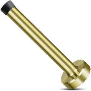 KOLAKO Door Stoppers for Wall, 5 Inch Door Stopper, Stainless Steel, Long Door Stop with Soft Rubber Tips, Baseboard Modern Doorstop Wall Protector, Gold