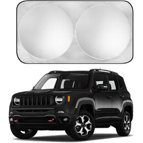 Car Windshield Sun Shade Sunshade Compatible with Jeep Renegade 2015-2024 Cherokee (Not for Grand Cherokee) 2011-2024 Patriot 2007-2017 Accessories, Car Front Window Sun Shield