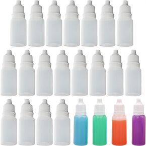 Othmro 0.3oz PE Lab Eye Plastic Dropper Bottles 10pcs, 10ml Squeezable Eye Liquid Dropper Thin Mouth Via of Liquid Sample Seal Storage Bottle with Childproof Black Cap