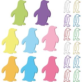 Gueevin 240 Sheets Sticky Notes and 60 Pcs Cute Paper Clips Set Creative Self Stick Note Pads Colorful Memo Pad Elephant Horse Penguin Highland Cow Dachshund Lover Gift (Dachshund)