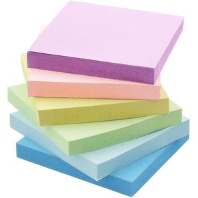 Sticky Notes 3x3 Inches, 12 Pads Colorful Sticky Notes, Self-Stick Note Pads, Sticky Notes Bulk - 50 Sheets/Pad (6 Pads)