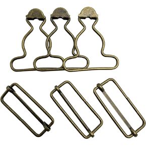 8 Set Overall Buckles Retro Suspender Buckles Overall Clip Replacement for Trousers Cotton Jacket Jeans