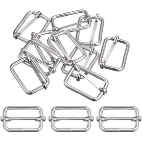 uxcell Slides Buckles, Metal Adjuster Triglides Buckle Roller Pin Buckles Strap Adjuster for Belt Bags Accessories