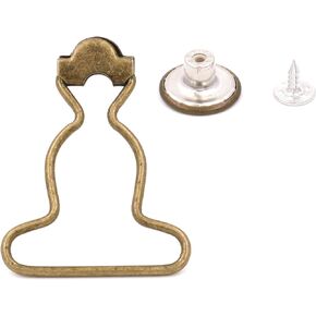 1.25" Inside Bottom Width Bronze Dungaree Fastener Overall Clip Suspender Buckle with Screw Button