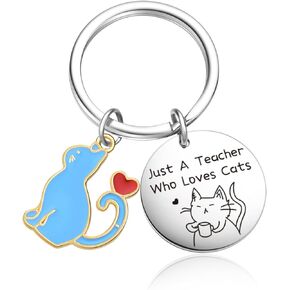 Teacher Day Jewelry For Colleague Gift Teacher Keychain Cat Charm Gifts Cat Owner Keychain