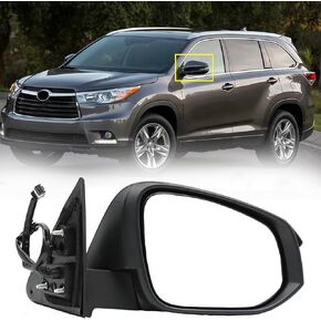 Driver Side Door Mirror Fit for 2014-2018 Toyota Highlander, Power Glass Door View Mirror with Heating Function & Turn Signal Left/Driver Side