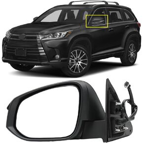 Driver Side Door Mirror Fit for 2014-2018 Toyota Highlander, Power Glass Door View Mirror with Heating Function & Turn Signal Left/Driver Side
