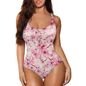 Women's Athletic One Piece Swimsuit Round Neck Tummy Control Bathing Suit Holiday Swimwear Plus Size Swimsuit 2XL