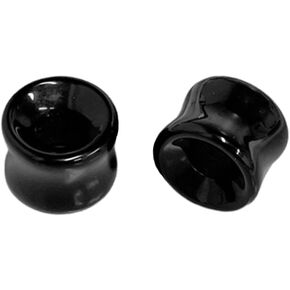 NewZenro Hollow Black Obsidian Natural Stone Ear Plugs Gauges Tunnel Expanders Stretcher Saddle Organic Agate Double Flared Flesh Earrings for Men Women Fashion Piercings Body Jewelry Gift