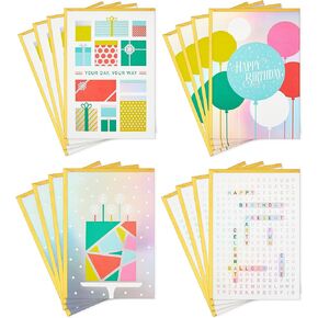 Hallmark Birthday Cards Assortment, Vintage Happy Birthday (12 Cards with Envelopes)
