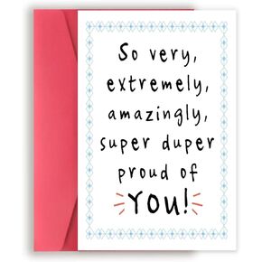 Asmallgf Proud of You Card for Him Her, Congratulations Gifts, New Job Card, Promotion Gifts for Women Men, Graduation Card for Friends, You Did It