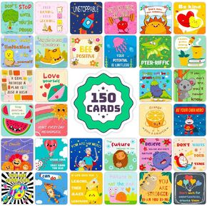150 Encouragement Cards for Kids - Inspirational and Motivational Lunch Box Notes - Perfect for Boys and Girls - Great for School, Parties, and Daily Use