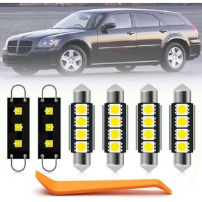 14pcs Interior LED Lights Bulb Kit for Dodge Magnum 2005 2006 2007 2008 LED Map Dome Door Trunk License Plate Lights Super Bright 6000K White LED Interior Light Bulbs + Install Tool