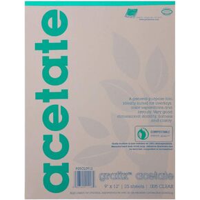 Grafix Clear Acetate Film - 9" x 12" .005"
