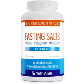 Fasting Salts Electrolytes, 120 Capsules | Sodium Potassium Magnesium Electrolytes | Pure Electrolyte Capsules for Extended and Intermittent Fasting | Sugar Free & Filler Free