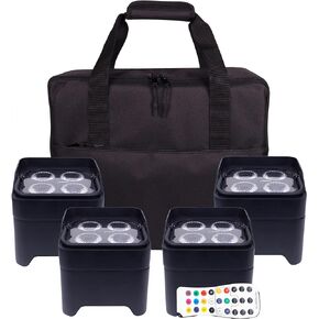 ColorKey MobilePar Mini Hex 4 Wireless Battery Powered RGBAW+UV Uplight DJ Light (CKW-6020B)