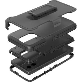 Compatible with Moto G Stylus 5G 2023 Case, with Belt Clip Holster Heavy Duty Rugged Shockproof Full Body Protection Kickstand Cover for Moto G Stylus 5G 2023 Phone (Black)
