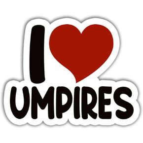 (3 قطع/الحزمة) ملصق I Love Umpires ملصقات البيسبول والكرة اللينة I Heart Umpires ملصق Meme مضحك هدية تزيين جرافيك خوذة مصد - ملصق 3x4