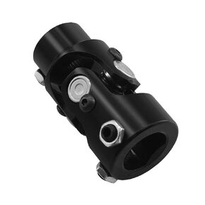 1" DD X 3/4"-36 Spline Steering Universal Joint Black Single U Joint Coupler, Total Length: 83mm (3-1/4")