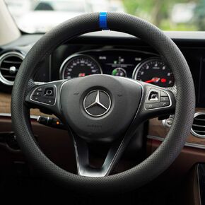 Premium Steering Wheel Cover for Car with Viewfinder 15 inches, Anti Slip, Non Toxic Fiber Better Handling, Odorless Pack of 1 Red
