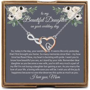 Daughter Wedding Gift for Bride from Mom Daughter on Wedding Day from Mother Necklace Daughter Bridal Shower Gift
