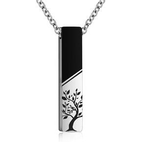 Tree of Life/Butterfly/Always with me Urn Necklaces for Ashes for Women Men Bar Stainless Steel Cremation Jewelry Human Ashes Holder Memorial Keepsake Pendant